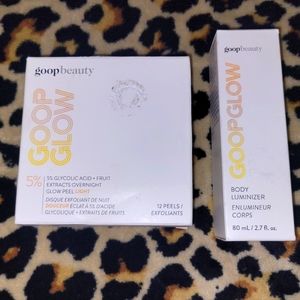 GOOP GoopGlow 5% Glycolic Acid Overnight Peels (12) & Body Luminizer 2.7 oz